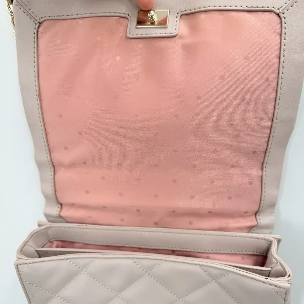 Kate Spade Mousse Frosting Quilted Leather Emerson Place Vivenna Shoulder Bag